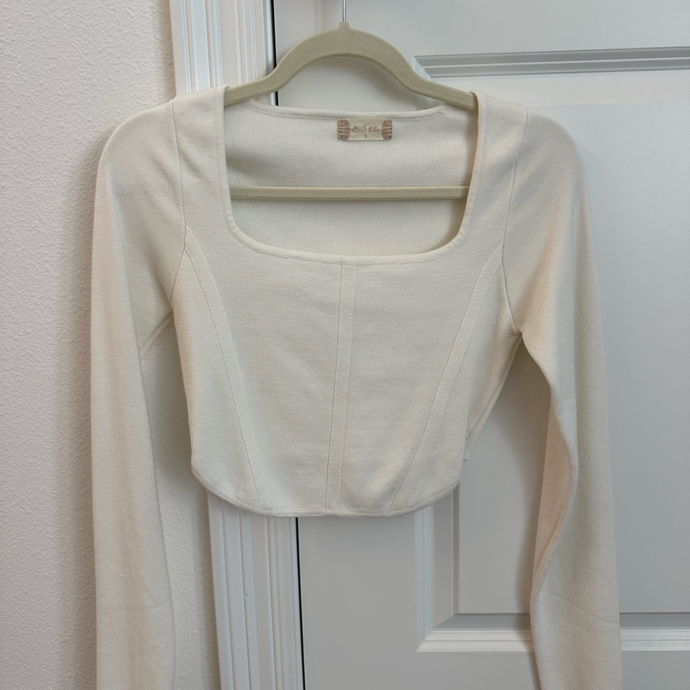 Elegant Cream Long Sleeve Top